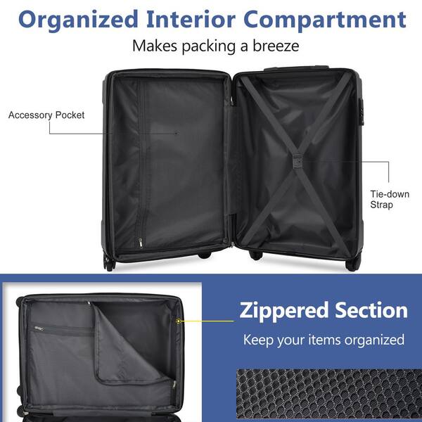 Merax Light-Weight 3-Piece Inky Blue Expandable ABS Merax Light-Weight 3-Piece Inky Blue Expandable ABS