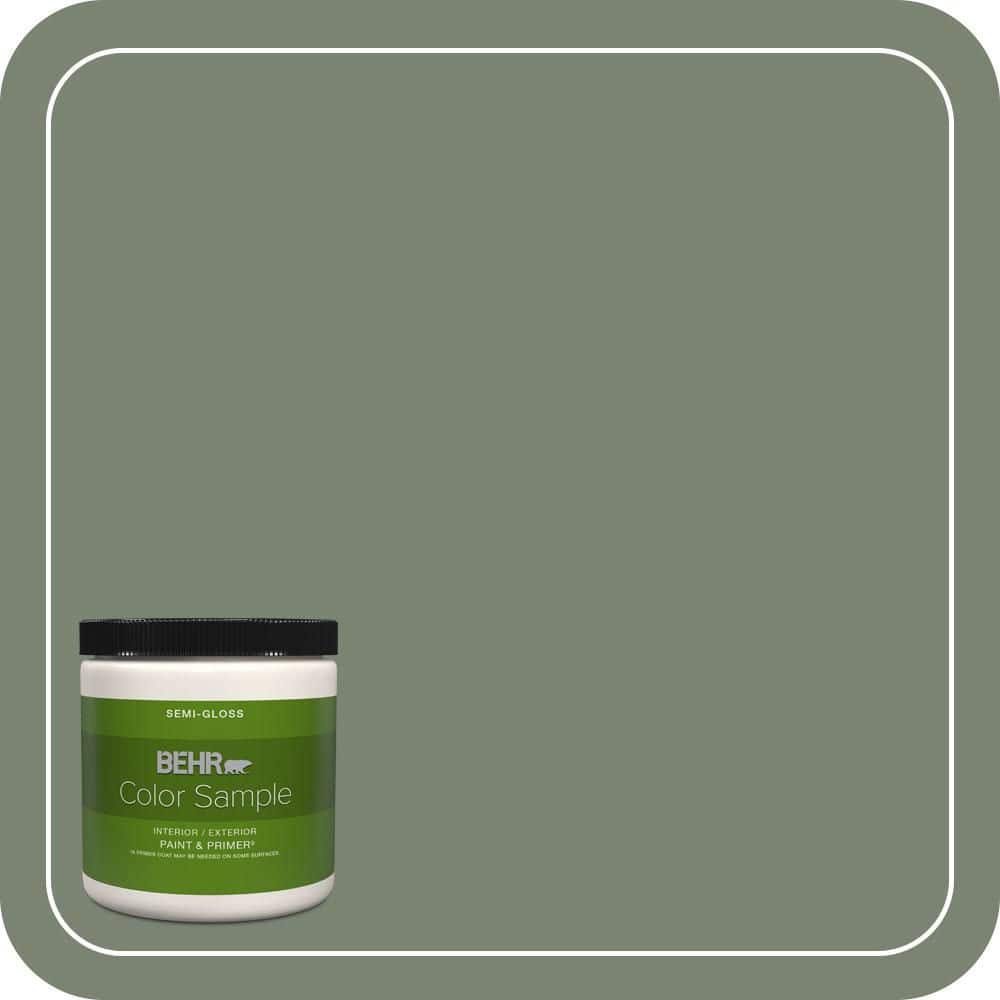 BEHR PREMIUM PLUS 8 oz. #ICC-77 Sage Green Semi-Gloss Interior