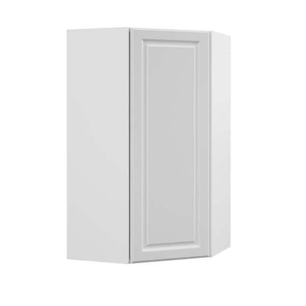 Hampton Bay Designer Series Elgin Assembled 18x30x12 in. Wall Kitchen Cabinet with Glass Door in White