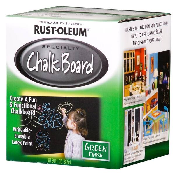 Chalkboard Blackboard Paint - Brush on Wood, Metal, Glass, Wall, Plaster  Boards Sign, Frame or Any Surface. Use with Chalk Pen Wet Erase, Non-Toxic  