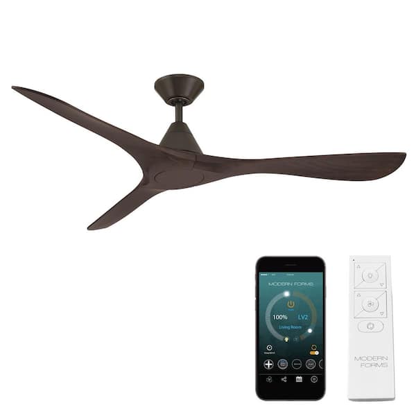 Carve 60 in. Smart Indoor/Outdoor Bronze/Dark Walnut Standard Ceiling Fan and Remote