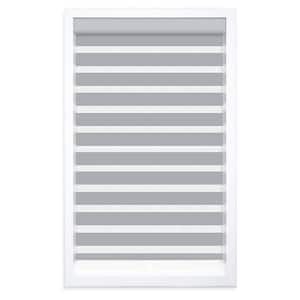 Gray Cordless Light Filtering Zebra Polyester Roller Shade, 24 in. W x 72 in. L