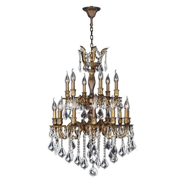 Worldwide Lighting Versailles 18-Light Antique Bronze Crystal Chandelier