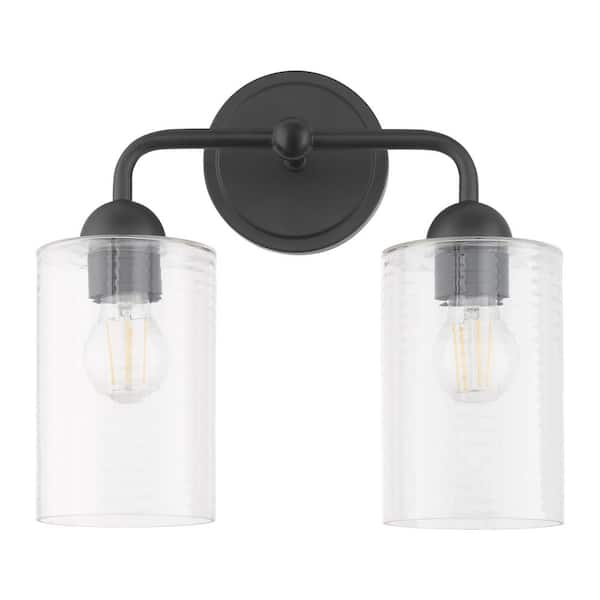 Quorum International Charlotte 2-Light Matte Black Vanity