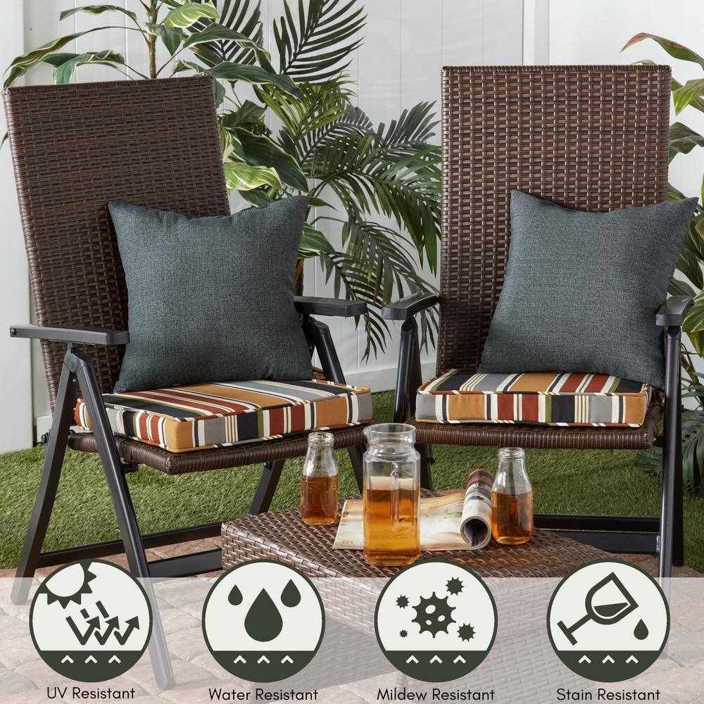 Outdoor Brown PE Wicker Foldable Reclining Chair with Brick Stripe Cushion