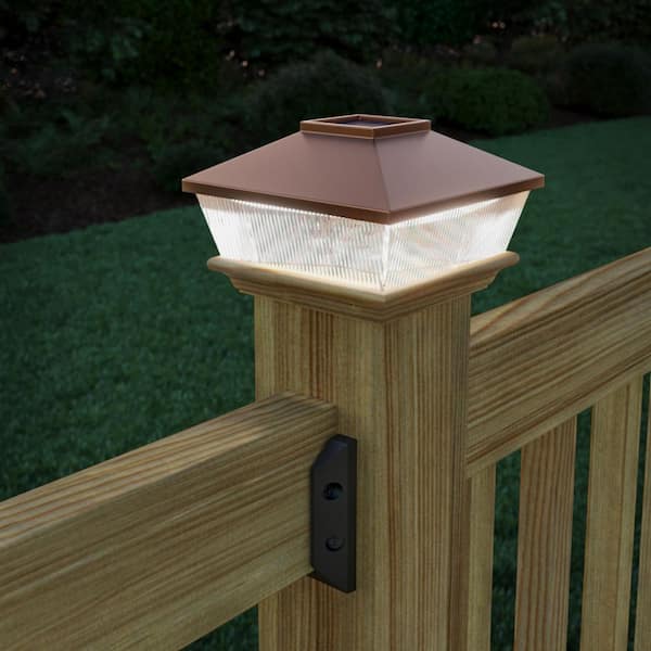 High Point 4 in. x 4 in. Copper Plastic Solar Post Cap (2-Pack)