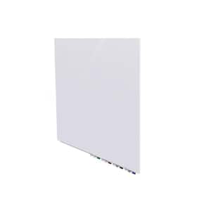Aria 48 in. x 48 in. Magnetic Square Glass Whiteboard, Low Profile, White, 1-Pack