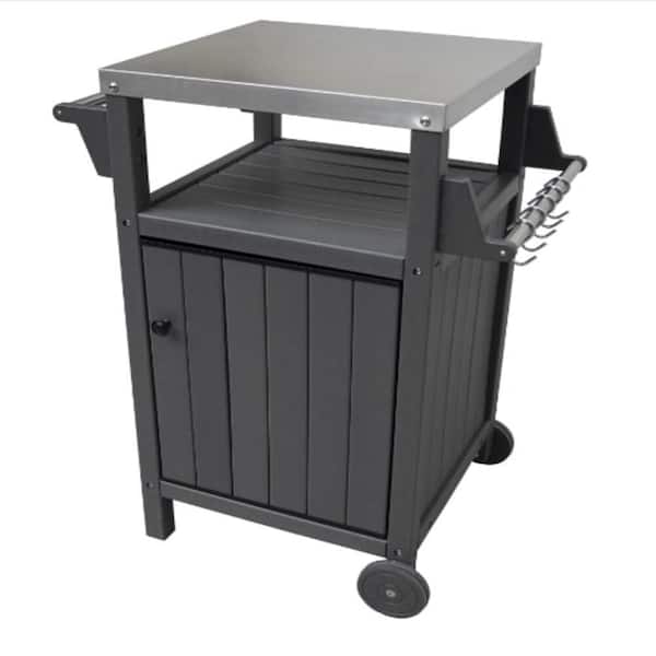 cenadinz HDPE Plastic Outdoor Side Table with 304 Stainless Steel Top