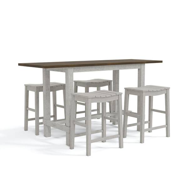 Furniture of America 5Piece Antique White Counter Height