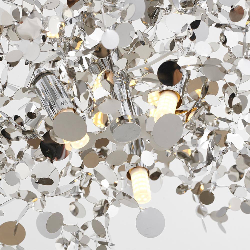 Silver Sparkle Confetti 15.75" Stainless Steel Pendant