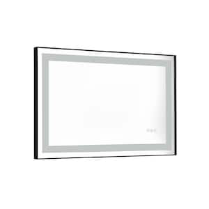 47.6 in. W x 36 in. H Rectangular Framed Wall Mount Bathroom Vanity Mirror High Lumen Anti-Fog Separately Control