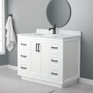 Miranda 42 in. W x 22 in. D x 33.75 in. H Single Sink Bath Vanity in White with Carrara Cultured Marble Top