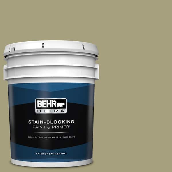 BEHR ULTRA 5 Gal. #S350-4A Dried Rosemary Satin Enamel Exterior Paint and Primer