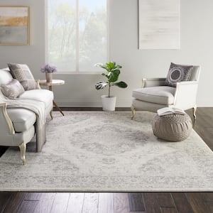 Tranquil Ivory/Grey 9 ft. x 12 ft. Persian Vintage Area Rug