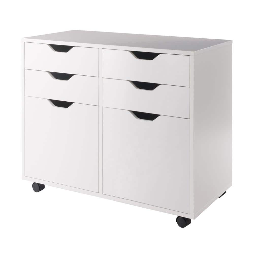 WINSOME WOOD Halifax White 2 Section Mobile Storage 10622 The Home Depot