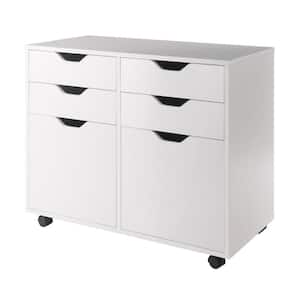 Halifax White 2 Section Mobile Storage Cabinet
