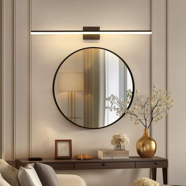 48 in. 1-Light 24-Watt Black Integrated LED Vanity Light, Bathroom Wall Sconce, Modern Light Bar for Mirror and Makeup