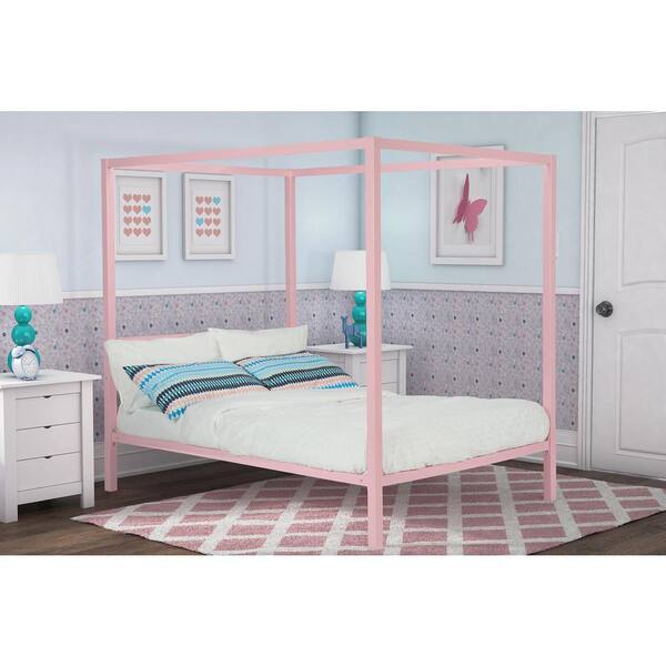 DHP Modern Metal Pink Full Canopy Bed
