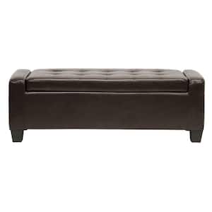 Baxton Studio Manchester Dark Brown Storage Bench 28862 5399 HD