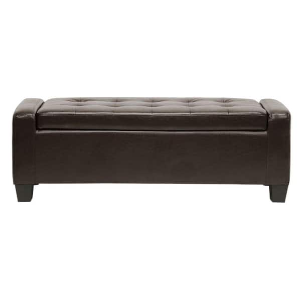 Baxton Studio Manchester Dark Brown Storage Bench