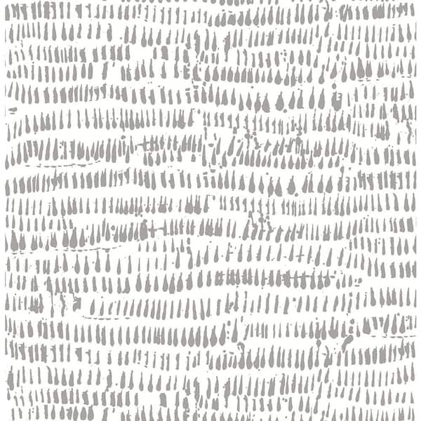 A-Street Prints 8 in. x 10 in. Runes Grey Brushstrokes Wallpaper Sample