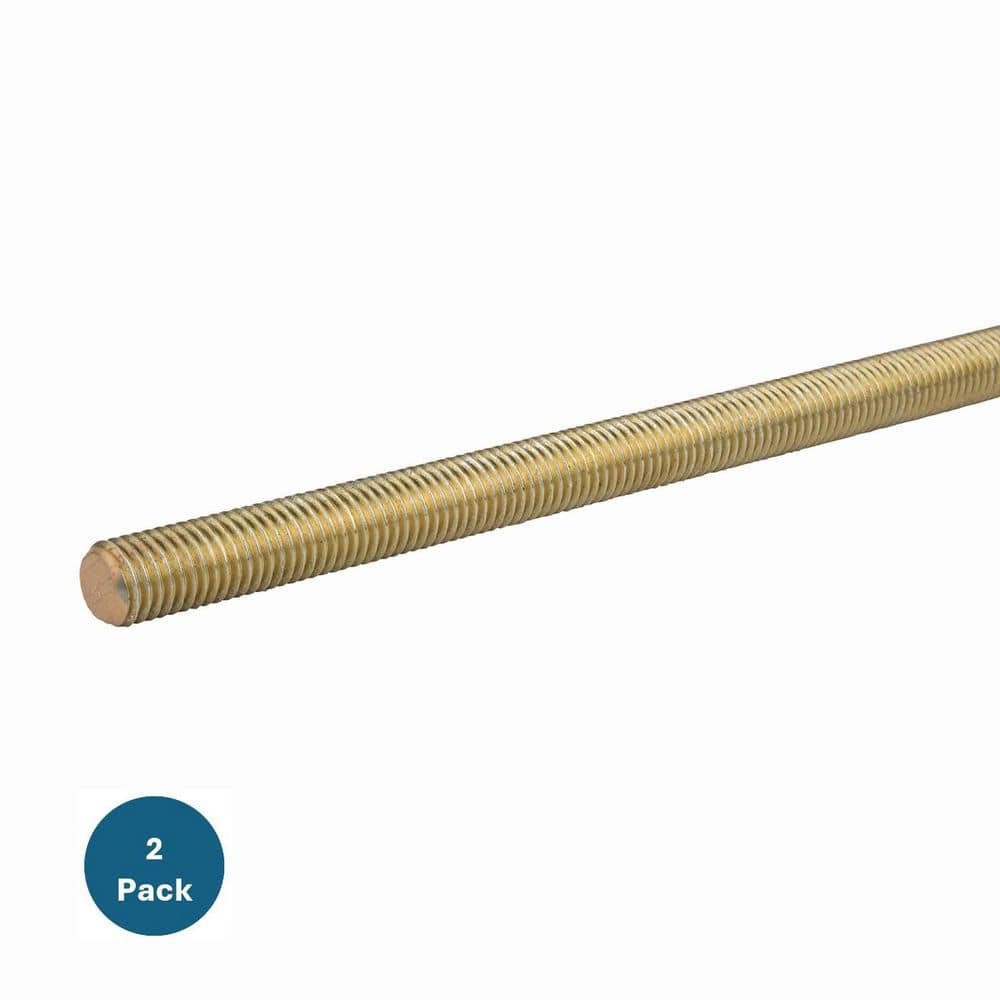 Rod Threading Service ALL AMERICA THREADED PRODUCTS (2-Pack) 1 in. x 6 ft. Yellow Zinc Plated ...