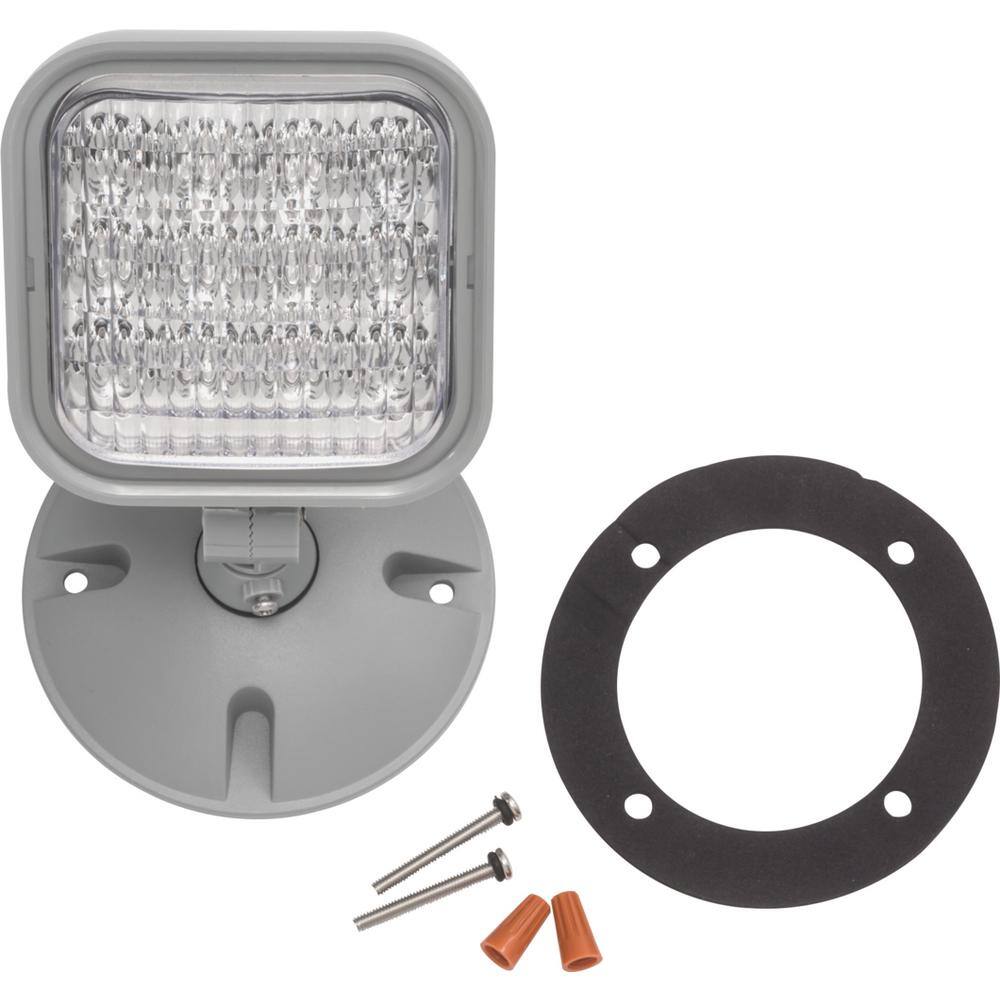 Gray Integrated LED Single Head Emergency Light