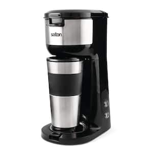 1.75-Cup 2-in-1 Black 1-Touch Single Serve Travel Coffee Maker with LED Buttons