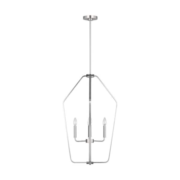 Generation Lighting - Kennan 4-Light Brushed Nickel Transitional Dimmable Lantern Chandelier