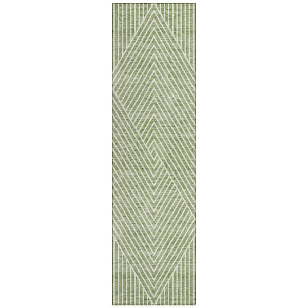 Chantille Machine Washable Indoor/Outdoor Abstract ACN937 Aloe 2 ft. 3 in. x 7 ft. 6 in. Area Rug