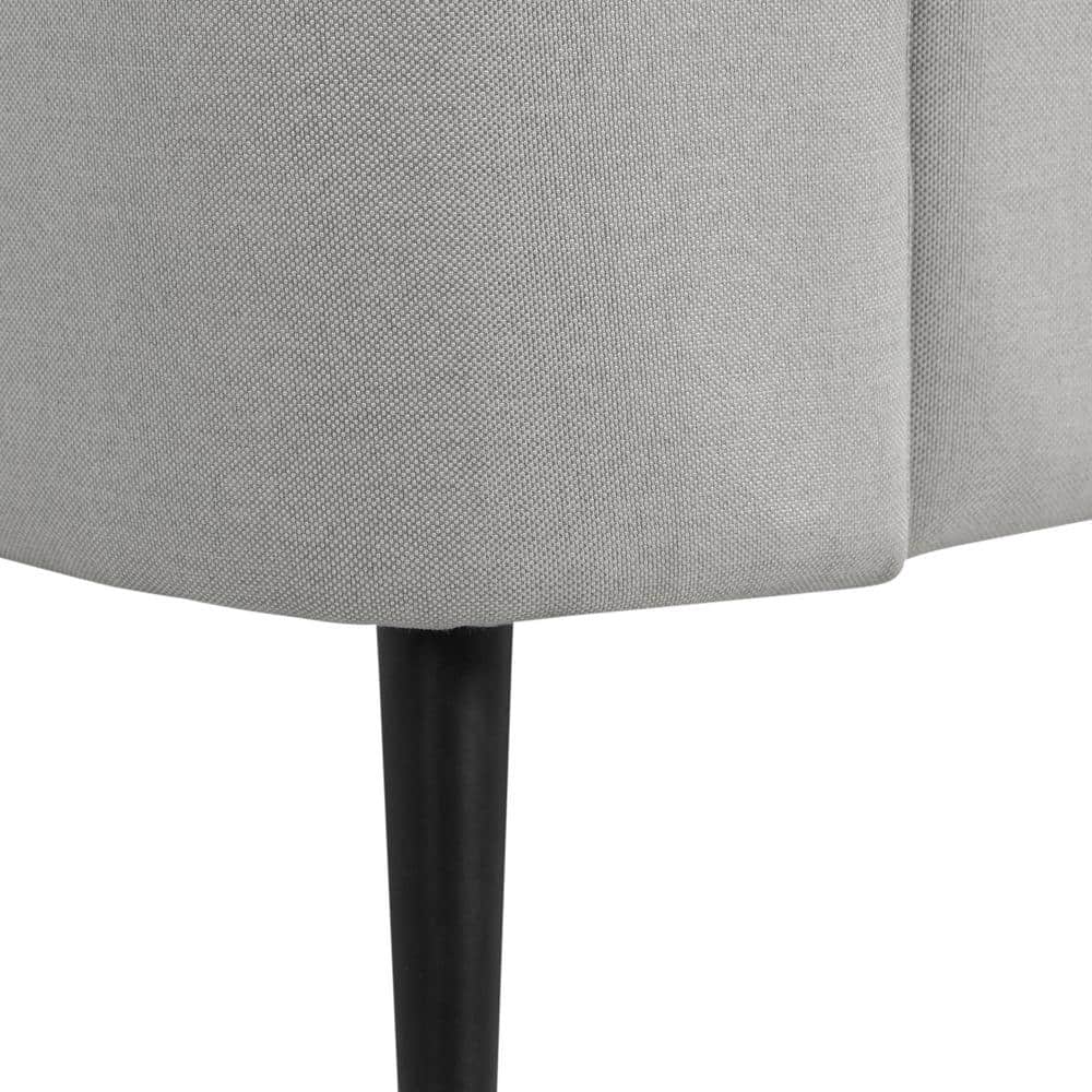 Gray Barrel Accent Chair with Wood Frame and Polyester Upholstery