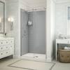 MAAX Utile Metro 32 in. x 48 in. x 83.5 in. Center Drain Alcove Shower Kit in Ash Grey with Brushed Nickel Shower Door 106331-000-001-100