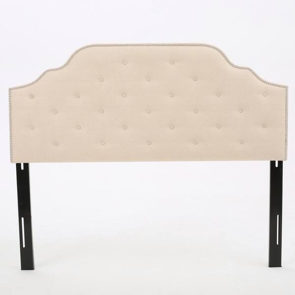 Noble House Alistair Beige Fabric Queen/Full Headboard