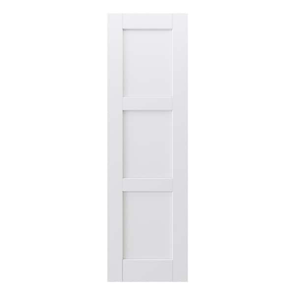 ARK DESIGN 18 in. x 80 in. 3-Lite Paneled Blank White Primed Solid Core Composite Manufacture Wood Interior Door Slab