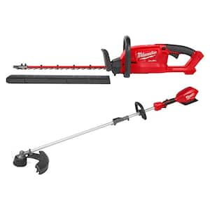 M18 FUEL 18 in. 18V Lithium-Ion Cordless Brushless Hedge Trimmer with String Trimmer w/Quik-Lok Combo (2-Tool)