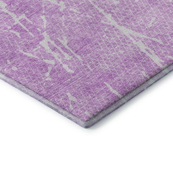 Mayfield Premium Machine Washable Indoor/Outdoor Geometric AMF628 Lilac 1 ft. 8 in. x 2 ft. 6 in. Area Rug
