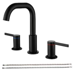 Viki 8 in. Widespread 2-Handle Bathroom Faucet in Spot Defense Matte Black