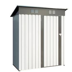 5 ft. W x 3 ft. D Galvanized Gray Metal Sheds and Outdoor Storage Shed with Lockable Doors (15.87 sq. ft.)
