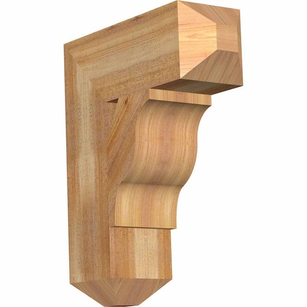 Ekena Millwork 6 in. x 22 in. x 18 in. Western Red Cedar Funston Craftsman Rough Sawn Bracket
