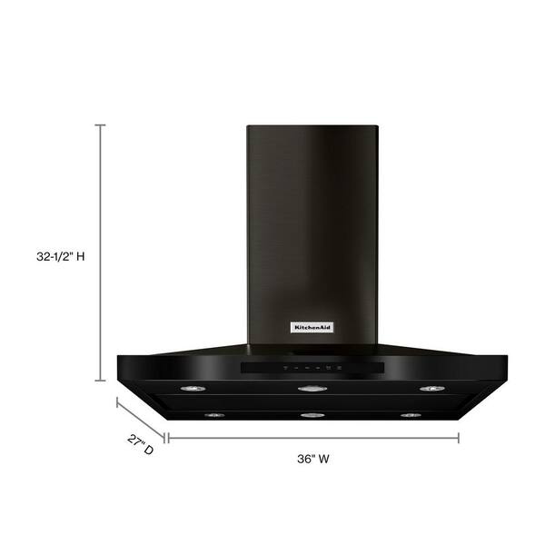 KitchenAid 36 in. Island Canopy Range Hood in PrintShield Black