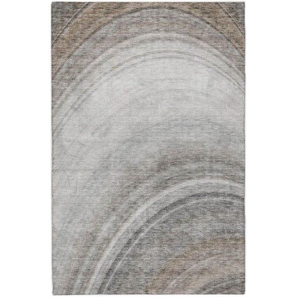 Dream Shag Premium Machine Washable Abstract ADS584 Gray 10 ft. x 14 ft. Area Rug