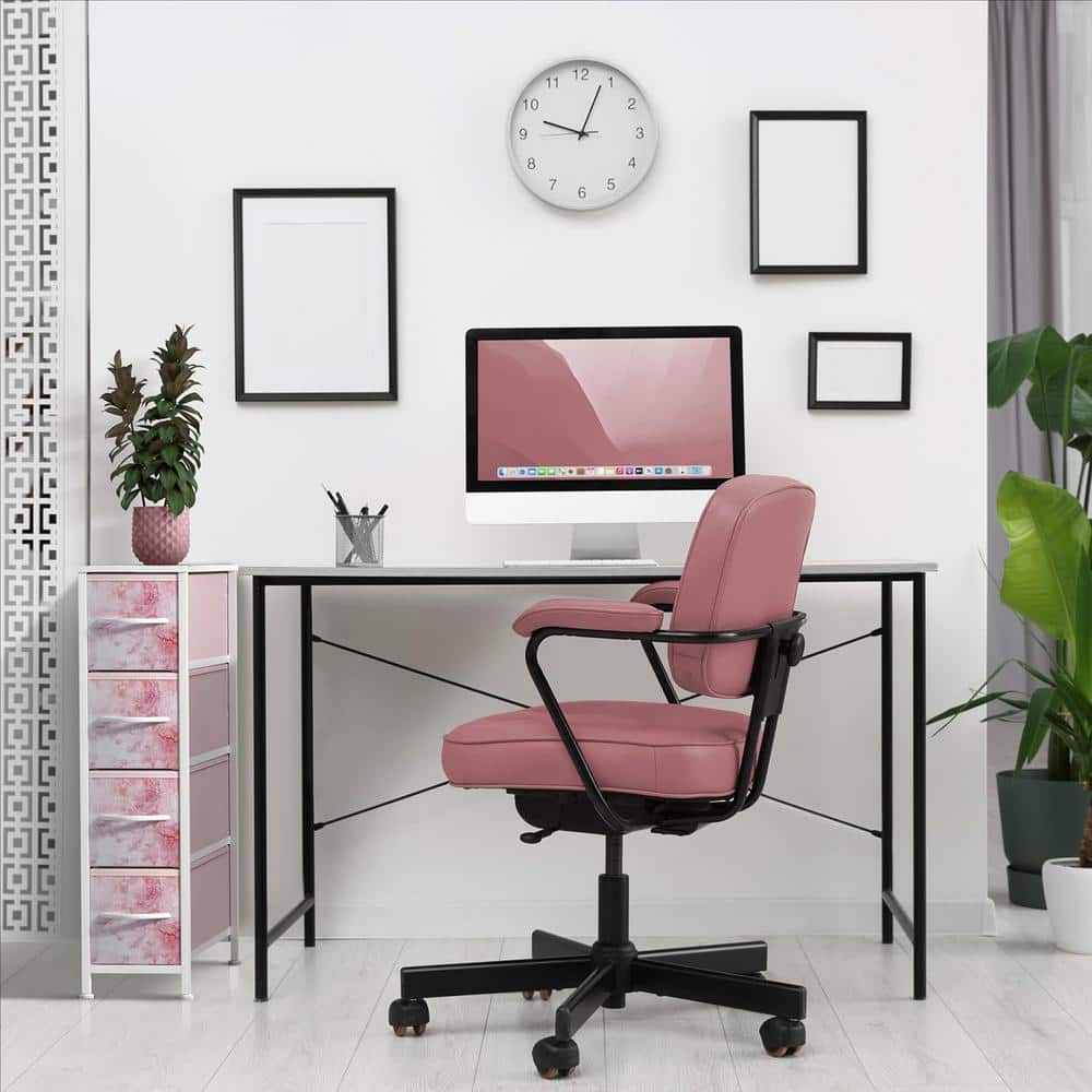 Pink Tie-Dye 4-Drawer Vertical Storage Tower with Steel Frame