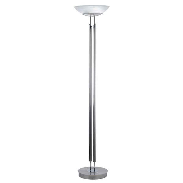 Designers Choice Collection 72 in. Satin Nickel/Chrome Floor Lamp-DISCONTINUED