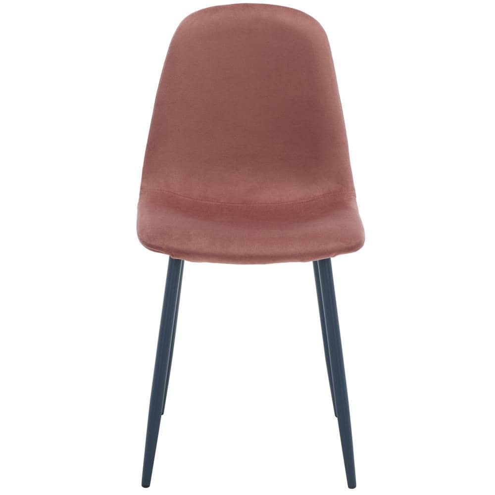 Set of 2 Pink and Dark Grey Upholstered Dining Chairs