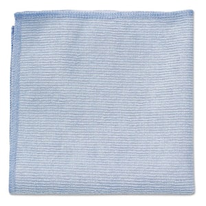 12 in. x 12 in. Light Commercial Blue Microfiber Cloth (24-Count)