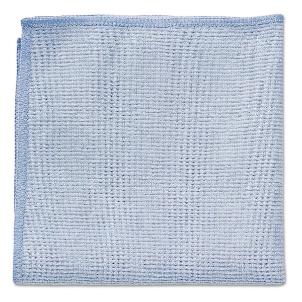 Rubbermaid Commercial Products 12 in. x 12 in. Light Commercial Blue Microfiber Cloth (24-Count)