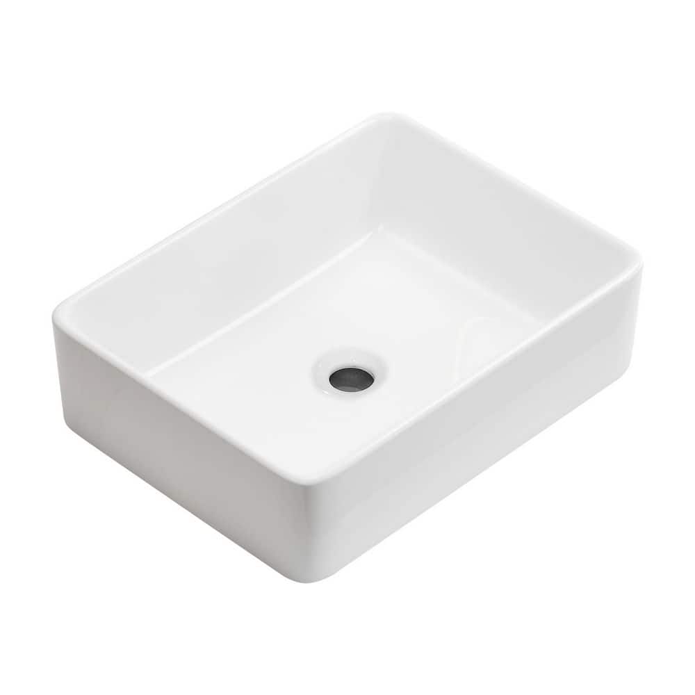 19 in. x 15 in. Vessel Bathroom Sink in White Ceramic with 1.75 in. Drain Opening price history on PriceWatchPro