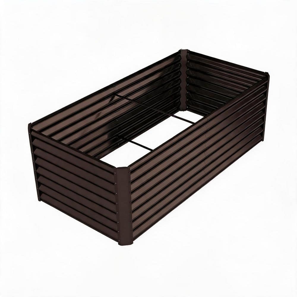 Brown Galvanized Steel Rectangular Raised Garden Bed Planter Box with Open Base (70.87 in. L x 35.43 in. W x 23.62 in.H) price history on PriceWatchPro
