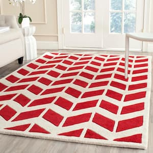 Chatham Red/Ivory 8 ft. x 10 ft. Chevron Area Rug