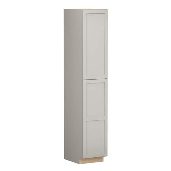 SIMPLY WOODMARK PRO Shaker Full Overlay 18 in. W x 24 in. D x 96 in. H Plywood Assembled Utility Kitchen Cabinet in Stone Gray